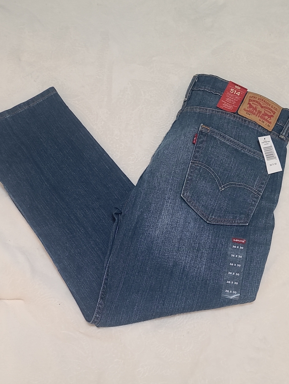 NWT Levi's 514 Straight Leg Regular Fit Below Waist Jeans 36x30